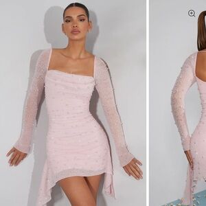 Oh Polly Pink Long Sleeve Dress